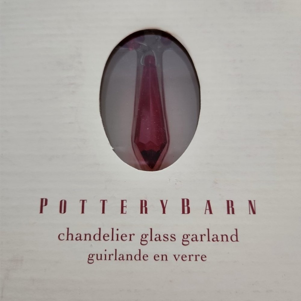 Set Of 2 Vintage Pottery Barn Ruby Red Chandelier Ruby Red Garland #4